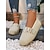 cheap Women&#039;s Slip-Ons &amp; Loafers-Women&#039;s Slip-Ons Boho Bohemia Beach Color Block Flat Heel Round Toe Bohemia Vacation Casual Linen Cloth Loafer Colorful
