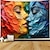 abordables Tapisseries murales-Juin Mois de la Fierté Peinture au Couteau Mois de la Fierté Gay LGBTQ LGBT Tapisserie Suspendue Décoration Extérieure Joyeuse Fête