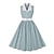 cheap Historical &amp; Vintage Costumes-Retro Vintage 1950s Dress A-Line Dress Swing Dress Midi Women&#039;s Plaid Checkered Gingham Turndown Date Dress