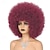 abordables Pelucas para disfraz-Pelucas afro rojas de pelo para mujeres negras, sin cola, pelucas afro rizadas de 10 pulgadas, pelucas sintéticas burdeos para fiesta diaria, disfraz de cosplay, uso en halloween