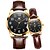 お買い得  クォーツ腕時計-Olevs 5566 カップル腕時計愛好家のためのレザーストラップシンプルなビジネスウォッチ男性女性彼または彼女の腕時計セット 2 個の防水時計