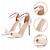 abordables Chaussures de mariée-chaussures de mariage pour femmes pour mariée femmes demoiselle d&#039;honneur perle stiletto faux cuir bout ouvert à bretelles talon haut escarpins classiques blanc beige