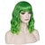 tanie Peruki kostiumowe-14 cali zielona ombre peruka z grzywką kobiety dziewczęta krótkie kręcone faliste bob peruka na ramię syntetyczne halloween party peruki peruki na dzień świętego patryka