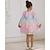 tanie Sukienki imprezowe-dziewczynka maluch ombre pastelowy gradientowy połyskujący kolorowa cekinowa sukienka urodzinowa dla gościa weselnego