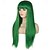 billige Kostumeparykker-kvinders 26 lange lige grønne syntetiske resistente hår parykker med pandehår naturligt udseende paryk til kvinder halloween cosplay st.patrick&#039;s day parykker