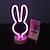 cheap Decorative Lights-Easter Light Creative Rabbit Shaped Neon Signs With Holder Base USB or Battery Powered Easter Decor Light for Table Bedroom Easter Baby Room Nursery Room Decoration Birthday Gift