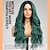 Χαμηλού Κόστους Συνθετικές Trendy Περούκες-ombre green wiglong πράσινη κυματιστή περούκα για γυναικείες δαντέλες μπροστινό μεσαίο μέρος σγουρά κυματιστά wignatural με συνθετική ίνα περούκα ανθεκτική στη θερμότητα για καθημερινή χρήση πάρτι