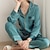billige Smarte-Par Pyjamas Loungewear Helfarve Afslappet Weekend Navyblå Langærmet Daglig Krave Forår &amp; Vinter