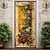 tanie Okładki drzwi-ilustracja kwiatowe nakładki na drzwi gobelin na drzwi dekoracja kurtyny drzwi tło baner na drzwi do drzwi wejściowych dom wiejski materiały dekoracyjne na przyjęcie świąteczne