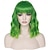 Χαμηλού Κόστους Περούκες μεταμφιέσεων-14 ιντσών πράσινη περούκα ombre με κτυπήματα γυναίκες κορίτσια κοντές σγουρές κυματιστές μπομπ περούκα ώμου συνθετικές περούκες αποκριάτικων πάρτι περούκες ημέρας του St.patrick