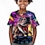 Недорогие 3d футболки мальчика-Мальчики 3D Динозавр Футболка Рубашка С короткими рукавами 3D печать Лето Активный Спорт Мода Полиэстер Дети 3-12 лет Вырез под горло на открытом воздухе Повседневные Стандартный