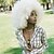 abordables Joyería y accesorios-Pelucas de pelo afro de color blanco con accesorios retro para mujeres negras, sin pegamento, peluca resistente al calor de los años 70, peluca afro sintética para fiesta y disfraz de cosplay