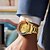 levne Quartz hodinky-onola pánské křemenné hodinky móda příležitostné podnikání náramkové hodinky svítící kalendář vodotěsné dekorace ocelové hodinky