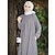 voordelige Arabische moslim-Dames Jurken Abaya Kaftan-jurk Dubai Islamitisch Arabisch Arabisch Moslim Ramadan Effen Kleur Volwassenen Kleding