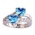 お買い得  指輪-指輪 結婚式 ビンテージ レッド ブルー レインボー クロム 喜び エレガント ヴィンテージ ファッション