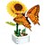 זול צעצועים בנייה-מתנות יום האישה עציץ פרח אבן בניין סט עם פרפר דבורה חמניות חרקים וג&#039;ירסולות פרחים יום האהבה יום האישה מתנות יום האם לילדות מתנות ליום האם לאמא
