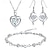 abordables Accessoires portables-Bracelet cœur océan, collier pendentif cœur d&#039;amour avec vous en cœur, ensemble de boucles d&#039;oreilles, bijoux pour femmes