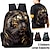 cheap Graphic Print Bags-Men&#039;s Backpack 3D Print Commuter Backpack School Outdoor Daily Tiger Polyester Large Capacity Breathable Lightweight Zipper Print Yellow Red Blue