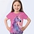 levne dívčí 3D trička-Dívčí 3D Jednorožec Košilky Košile Růžová Krátký rukáv 3D tisk Léto Aktivní Módní Roztomilý Polyester Děti 3-12 let Tričkový Venkovní Ležérní Denní Běžný