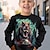 billiga pojkar 3d huvtröjor och tröjor-Pojkar 3D Dinosaurie Tröja Pullover Långärmad 3D-tryck Vår Höst Mode Streetwear Häftig Polyester Barn 3-12 år Rund hals Utomhus Ledigt Dagligen Normal