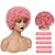 Недорогие Парики к костюмам-афро вьющиеся парики для чернокожих женщин 8-дюймовый короткий вьющийся парик с челкой термостойкие синтетические розовые парики для чернокожих женщин естественно выглядящий афро курчавый вьющийся