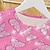 preiswerte 3D-Pyjama für Mädchen-Mädchen 3D Schmetterling Pyjamas Nachthemd Rosa Kurzarm 3D-Druck Sommer Aktiv Modisch Kuschelig Polyester kinderkleidung 3-12 Jahre Rundhalsausschnitt Heim Normal Innen Regular Fit