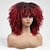 billiga Kostymperuk-röda lockiga peruker för svarta kvinnor röd kinky lockig peruk med lugg 14 tum syntetisk afro lockig peruk för dagligt bruk