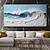 voordelige Schilderijen van landschappen-met de hand geschilderd minimalistisch oceaanschilderij op canvas 3D-getextureerde muurkunst aardetint zeegolven muurkunst woonkamer schilderij mode kamer decor geen frame