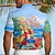 billiga Hawaiiskjorta för män-klockan är 5 någonstans papegoja män resort hawaiian 3d-tryckt skjorta knapp upp kort ärm sommar strand skjorta semester dagligt slitage s till 3xl