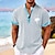 billige Hawaii-skjorte for menn-coconut palm men&#039;s resort hawaiian 3d print skjorte henley skjorte button up skjorte sommer skjorte ferie ferie gå ut våren &amp; sommerstativ krage henley krage kortermet lyseblå hvit grønn