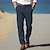 cheap Linen Pants-Men&#039;s Linen Pants Trousers Summer Pants Beach Pants Front Pocket Straight Leg Plain Comfort Breathable Formal Business Holiday Linen Cotton Blend Fashion Basic White Blue