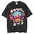 preiswerte Cosplay-Anime-Kapuzenpullover und T-Shirts für den Alltag-One Piece Affe D. Ruffy T-Shirt-Ärmel Übergroßes Acid Washed T-Shirt Bedruckt Grafik Für Paar Herren Damen Erwachsene Heißprägen Casual