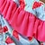 رخيصةأون الأطفال-ملابس سباحة بكيني مكونة من قطعتين للفتيات الصغيرات لباس سباحة مطبوع عليه فاكهة يوم الأطفال من عمر 1 إلى 5 سنوات باللون الأحمر مع ذراع عائمة&amp;amp; مضخة