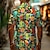 billige Hawaii-skjorte for menn-tiki drinks tropical men&#039;s resort hawaiian 3d-trykt skjorte knapp opp kortermet sommer strandskjorte ferie daglig slitasje s til 3xl