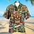 abordables Chemise hawaïenne homme-tiki feuille tropicale aloha hommes resort hawaïen chemise imprimée en 3d boutonné à manches courtes chemise d&#039;été vacances vêtements quotidiens s à 3xl