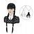 levne Kostýmová paruka-středeční addams paruka ženy dívky dlouhé černé pletené paruky na středu addams dívky s náhrdelníkem středeční addams kostým