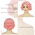 tanie Peruki kostiumowe-Krótka różowa peruka z kręconymi włosami dla kobiet 1920s włosy falowane na palcach peruka miękka syntetyczna, odporna na ciepło, przebranie na karnawał peruka na imprezę