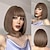 cheap Costume Wigs-Ombre Pink Wig Short Body Wavy Bob Wigs for Women With Bangs Shoulder Length Synthetic Cosplay Party Wig for Girls Daily Use Colorful Wigs