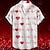 abordables Chemise hawaïenne homme-Saint Valentin coeur romantique complexe pour hommes hawaïen chemise imprimée en 3D boutonné à manches courtes été vacances à la plage vêtements quotidiens s à 3xl