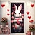 cheap Door Covers-Valentine&#039;s Day Heart Bunny Door Covers Door Tapestry Door Curtain Decoration Backdrop Door Banner for Front Door Farmhouse Holiday Party Decor Supplies
