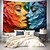 abordables Tapisseries murales-Juin Mois de la Fierté Peinture au Couteau Mois de la Fierté Gay LGBTQ LGBT Tapisserie Suspendue Décoration Extérieure Joyeuse Fête