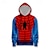 preiswerte 3d Hoodies&amp;Sweatshirts des Jungen-Jungen 3D SPIDER Kapuzenshirt Pullover Langarm 3D-Druck Frühling Herbst Modisch Strassenmode Cool Polyester kinderkleidung 3-12 Jahre Mit Kapuze Outdoor Casual Täglich Regular Fit