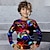 billiga pojkes 3d t-shirts-Pojkar 3D Spel T-shirt Skjorta Långärmad 3D-tryck Vår Höst Sport Mode Streetwear Polyester Barn 3-12 år Rund hals Utomhus Ledigt Dagligen Normal