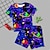 お買い得  男の子用3Dパジャマ-男の子 3D ギャラクシー Tシャツ＆パンツパジャマセット 半袖 3Dプリント 夏 活発的 ファッション 日常 ポリエステル 子供 3〜12年 クルーネック 家 カジュアル 屋内 レギュラー