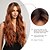 halpa Synteettiset trendikkäät peruukit-oranssi peruukki naisille pitkä ombre kastanjanruskea tummat juuret aaltoilevat kiharat lämmönkestävät synteettiset peruukit otsatukkailla luonnolliset tiheät kerroksiset hiukset cosplay-bileisiin