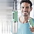 Недорогие Индивидуальная защита-Портативный перезаряжаемый электрический ирригатор для зубов с 4 зелеными головками - эффективный очиститель швов полости рта для мужчин и женщин, идеально подходящий для чистки и чистки зубов водой.
