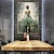 cheap People Paintings-Handmade Original Dancing Girl Oil Painting On Canvas Wall Art Decor Abstract Art Green Painting for Home Decor With Stretched Frame/Without Inner Frame Painting