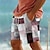 voordelige Korte broek met print-geruite kleurblok heren resort 3D-geprinte boardshort zwembroek elastische taille trekkoord met mesh voering aloha Hawaiiaanse stijl vakantie strand s tot 3xl