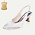olcso Esküvői cipők-Női Esküvői cipők Slingback Menyasszonyi cipők Vastag sarok Szögletes orrú minimalizmus Szatén Rugalmas szalag Fekete Fehér Kristály