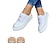 cheap Daily-Women&#039;s Flats Plus Size Platform Sneakers Daily Solid Color Summer Platform Round Toe Casual Faux Leather Lace-up Black White Gold with Silicone Forefoot Pad